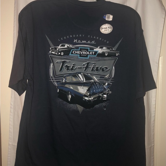 Newport blue Chevrolet nomad tri-five car graphic tee shirt size medium M NWT - Picture 9 of 14
